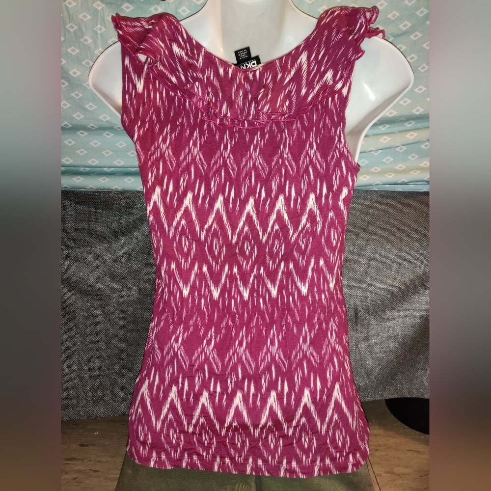 DKNY Ruffle Front Top - Picture 3 of 7